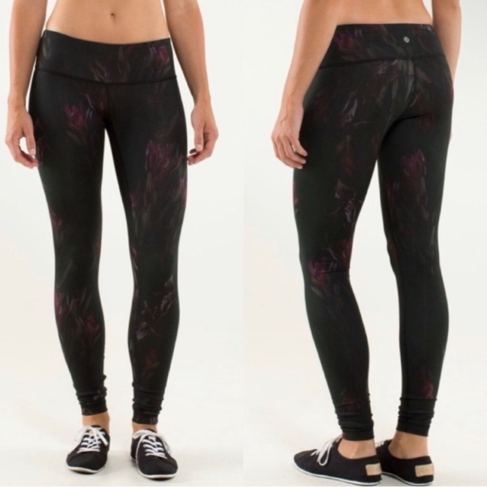 Lululemon Women’s Wunder Under Full Length Leggings, Midnight Iris Floral Black